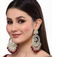 Jewel City Luxury Kundan Pearl Chandbali Earrings with Ruby Drops Traditional Wedding Statement Earrings | Swadesiicart