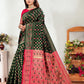 Vedant Vastram Litchi Silk Designer Banarasi Saree - Green | Swadesiicart