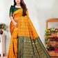 Vedant Vastram Litchi Silk Designer Banarasi Saree - Mustard | Swadesiicart