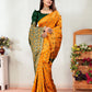 Vedant Vastram Litchi Silk Designer Banarasi Saree - Mustard | Swadesiicart