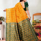 Vedant Vastram Litchi Silk Designer Banarasi Saree - Mustard | Swadesiicart