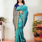 Vedant Vastram Litchi Silk Designer Banarasi Saree - Rama | Swadesiicart