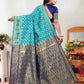 Vedant Vastram Litchi Silk Designer Banarasi Saree - Rama | Swadesiicart