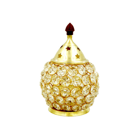 Shubhkart Nitya Brass Crystal Akhand Jyot Matki Diya | Swadesiicart