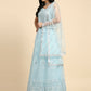 Blue Net Hand Embroidered Gown - Rudrani