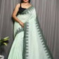 Exclusive Collection Beautiful Light Green Pure Cotton Woven Handloom Saree With Running Blouse Piece - Swadesiicart