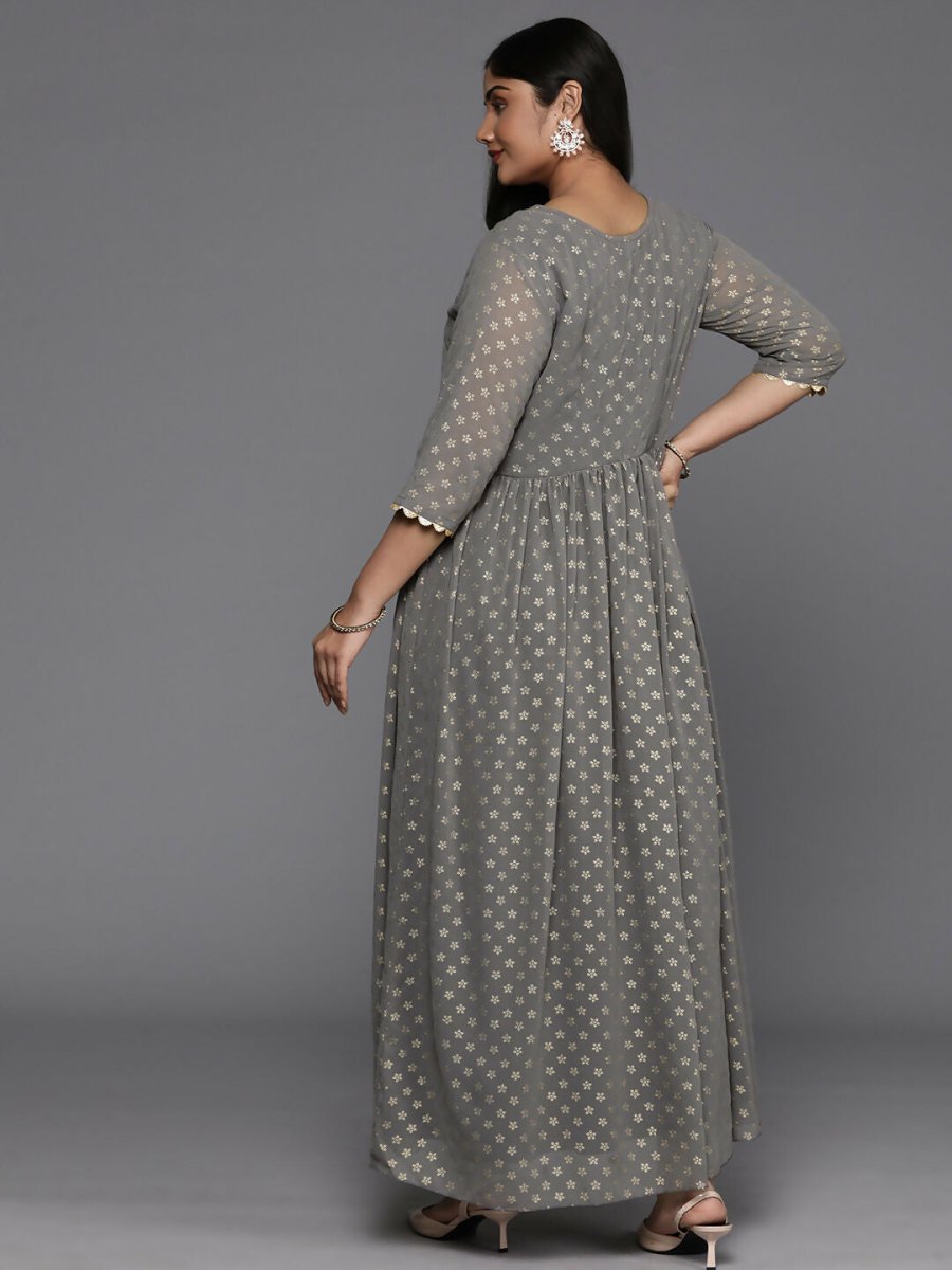 Ahalyaa Women's Traditional wear Ethnic Dress - Grey | Swadesiicart