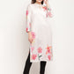 Ahalyaa Women Beige Velvet Digital Print Kurta | Swadesiicart