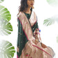 Vishnu Weaves Women's Bottle Green Paithani Silk Zari Woven Saree with Unstitched Blouse - Swadesiicart