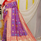 Jyoti Fashion Women's Purple Patola Silk Zari Woven Saree with Blouse | Swadesiicart