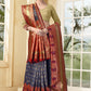 Vedant Vastram Litchi Silk Designer Banarasi Saree - Navy Blue | Swadesiicart
