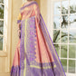 Vedant Vastram Litchi Silk Designer Banarasi Saree - Peach | Swadesiicart