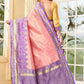 Vedant Vastram Litchi Silk Designer Banarasi Saree - Peach | Swadesiicart