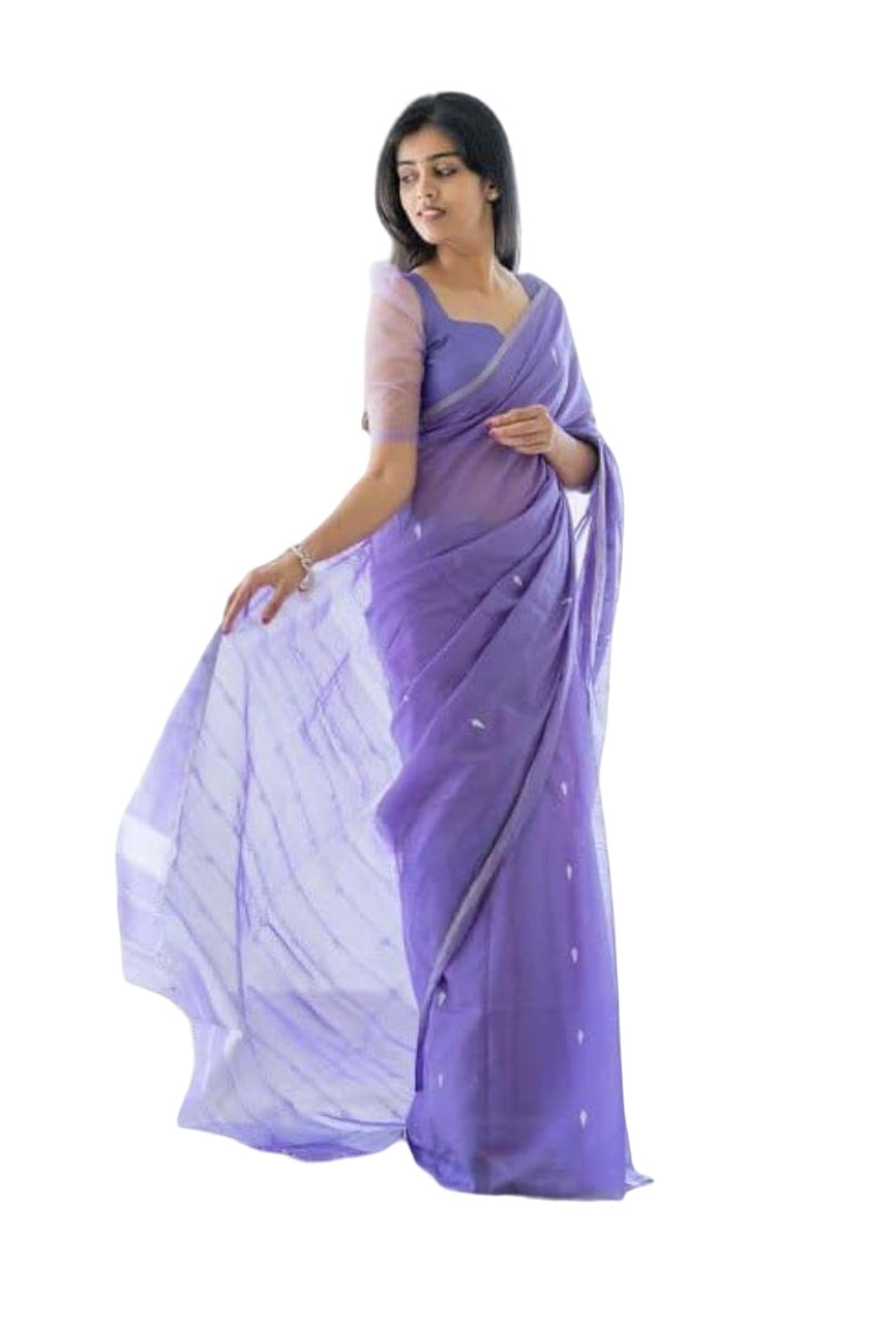 Vamika Weaving Banarasi Jacquard Blue Kanjivaram Saree | Swadesiicart