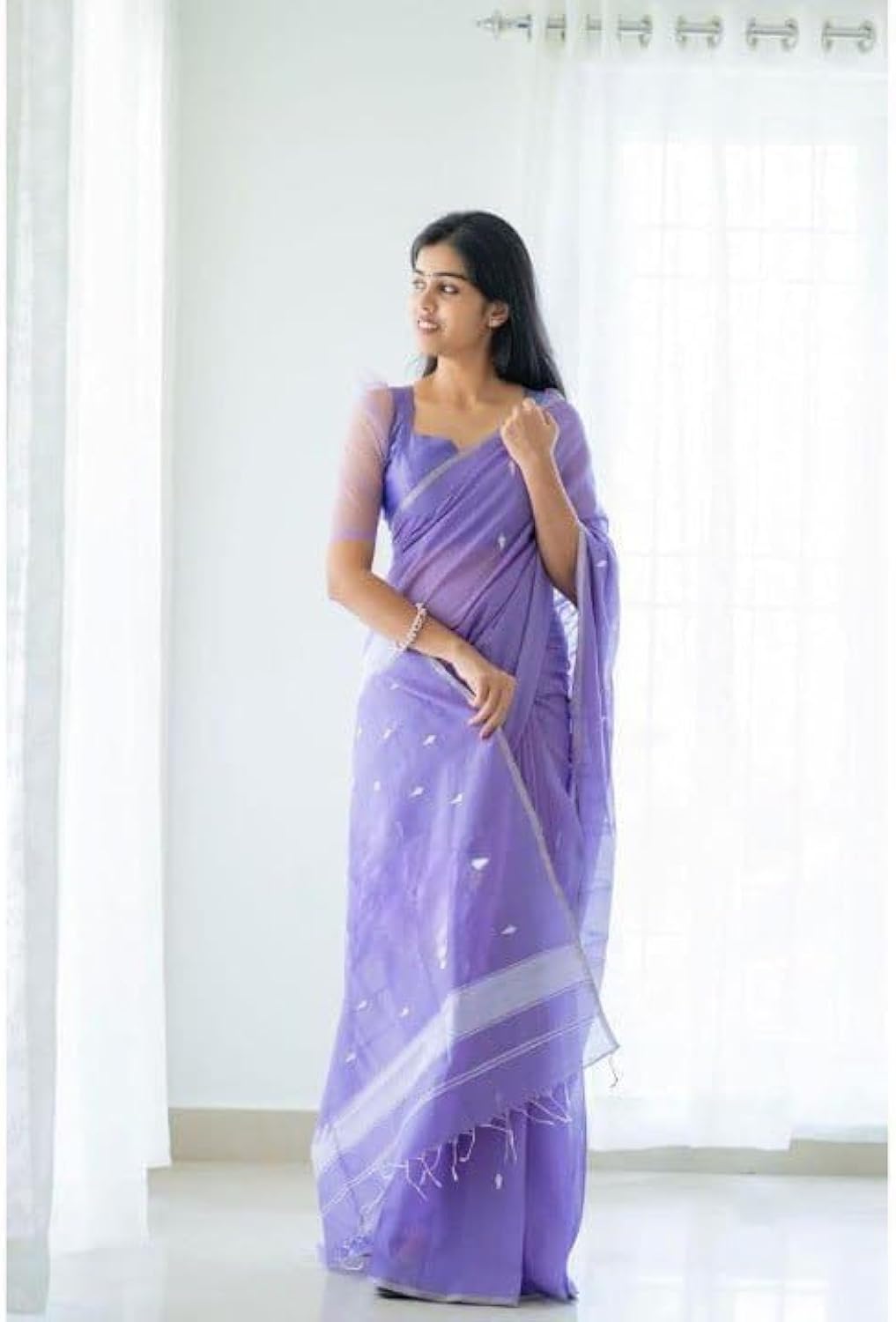 Vamika Weaving Banarasi Jacquard Blue Kanjivaram Saree | Swadesiicart