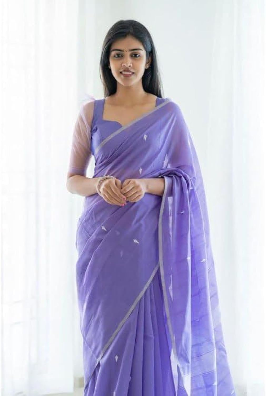 Vamika Weaving Banarasi Jacquard Blue Kanjivaram Saree | Swadesiicart