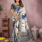 Anaita Navy Soft Satin Silk Saree With Zari Weaving Work