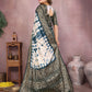 Anaita Blue Soft Satin Silk Saree With Zari Weaving Work