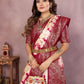 Anaita Magenta Soft Satin Silk Saree With Zari Weaving Work