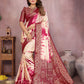 Anaita Magenta Soft Satin Silk Saree With Zari Weaving Work