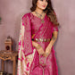 Anaita Pink Soft Satin Silk Saree With Zari Weaving Work