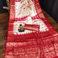 Anaita Red Soft Satin Silk Saree With Zari Weaving Work