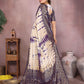 Anaita Violet Soft Satin Silk Saree With Zari Weaving Work