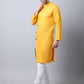 Even Apparels Yellow Pure Cotton Sherwani Kurta With Asymetrical Cut | Swadesiicart