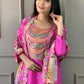 Partywear Designer Viscose Chanderi Pink Stitched Suit With Dupatta - Tanisha | Swadesiicart