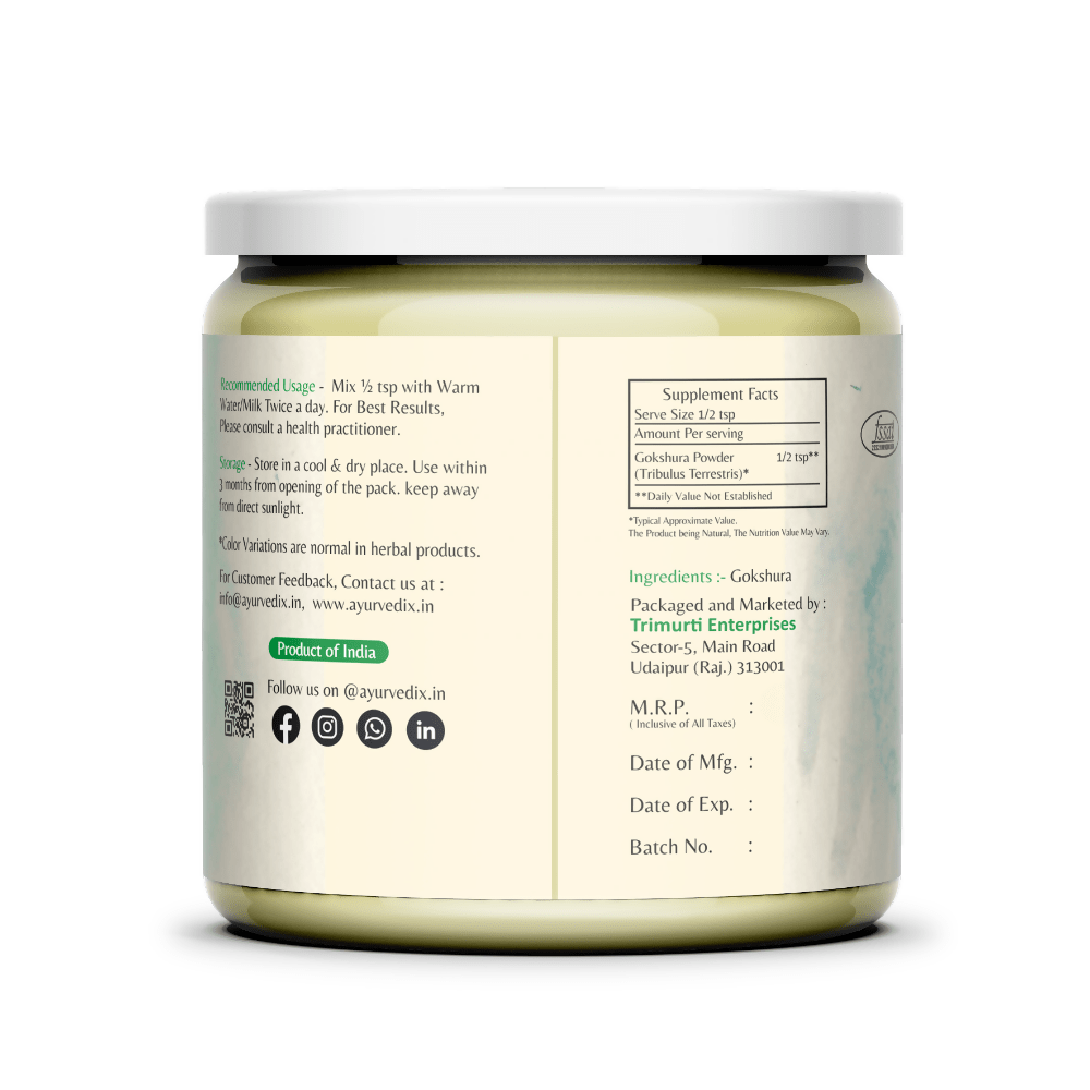 Ayurvedix Organic Gokshura Powder - Swadesiicart
