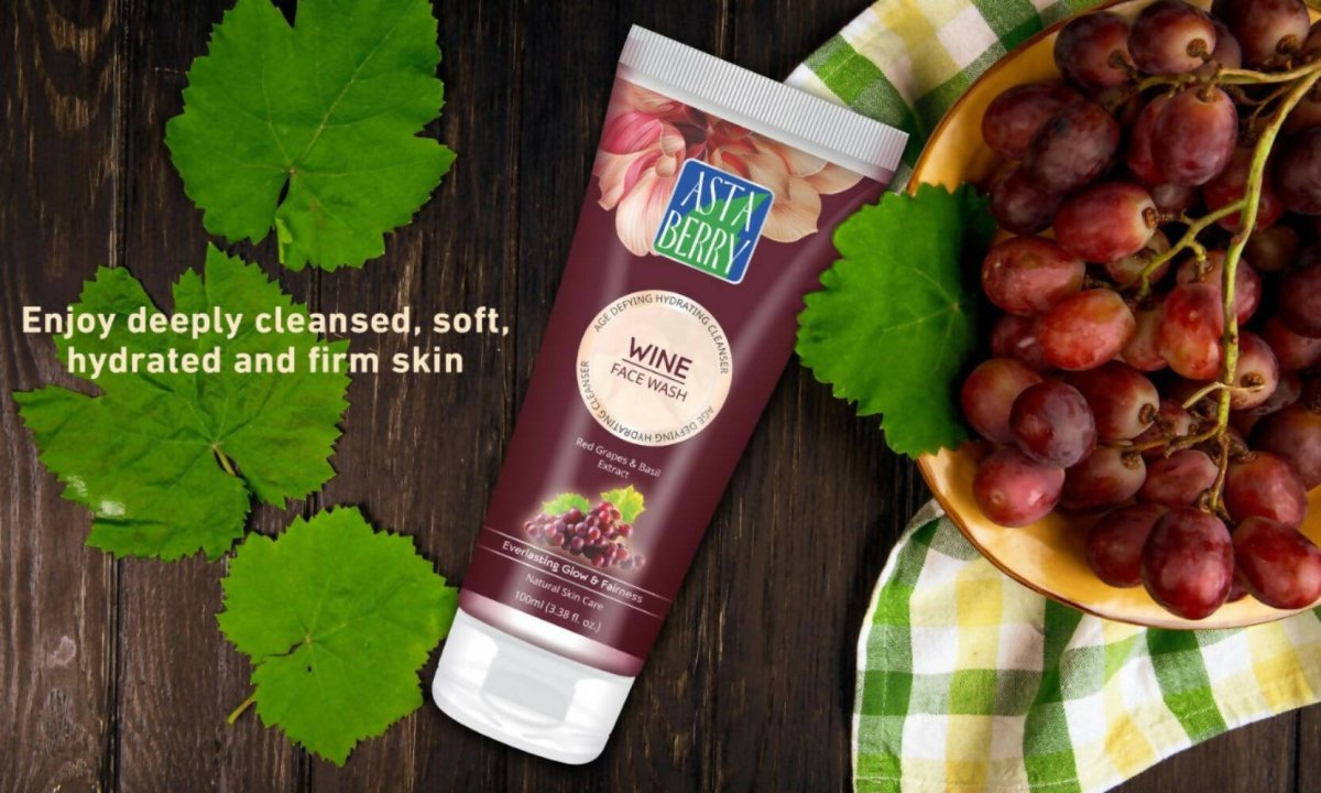 Astaberry Wine Face Wash for Age Defying Hydrating Cleanser - Swadesiicart