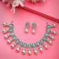NVR Women's Silver-Plated Green American Diamond Studded Handcrafted Jewellery Set - Swadesiicart