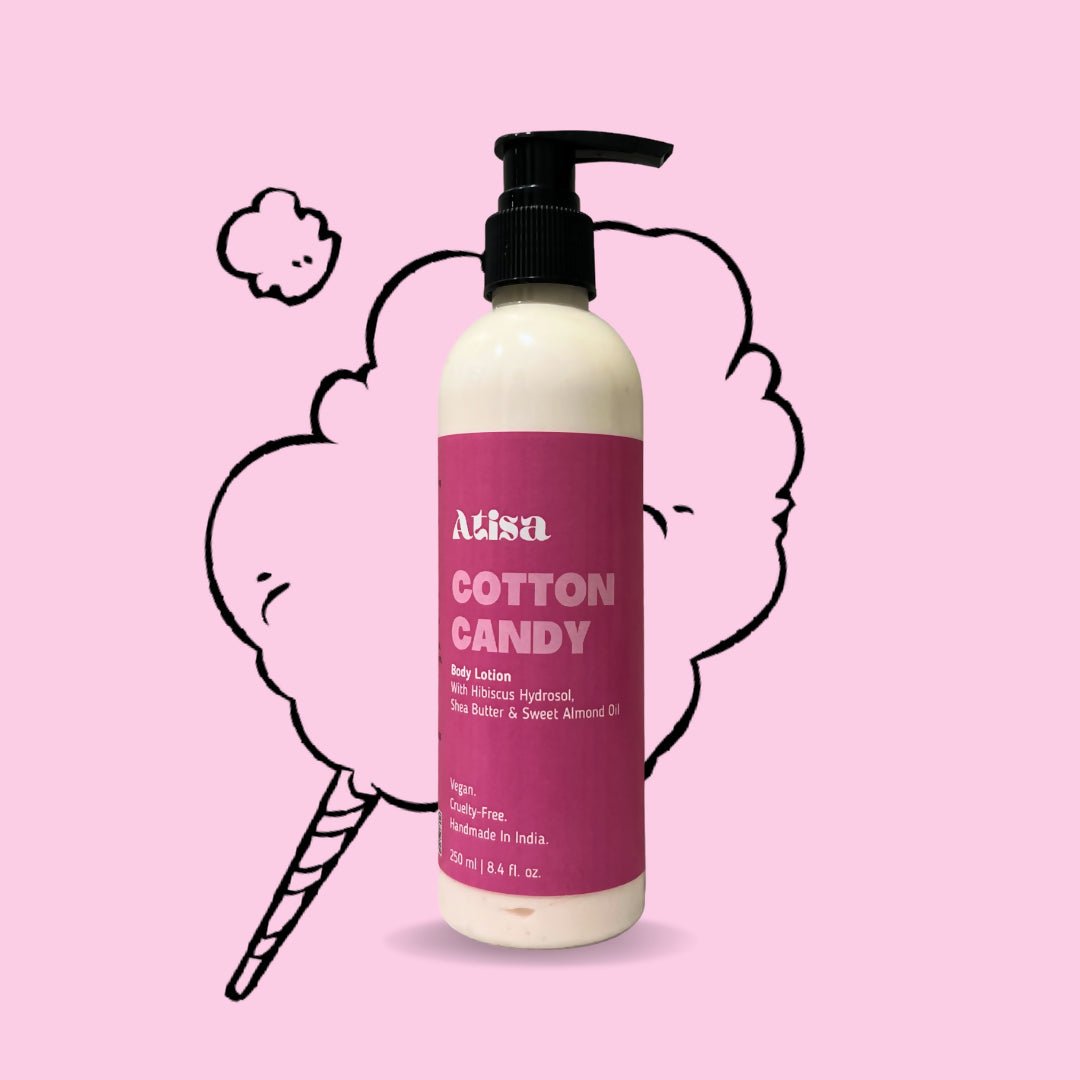 Atisa Cotton Candy Body Lotion | Swadesiicart