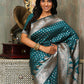 Astita Banarasi Silk Sea Green Saree | Swadesiicart
