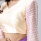 Vastranavya Peach Mandala Print Free Hand Ready to Wear Saree | Swadesiicart