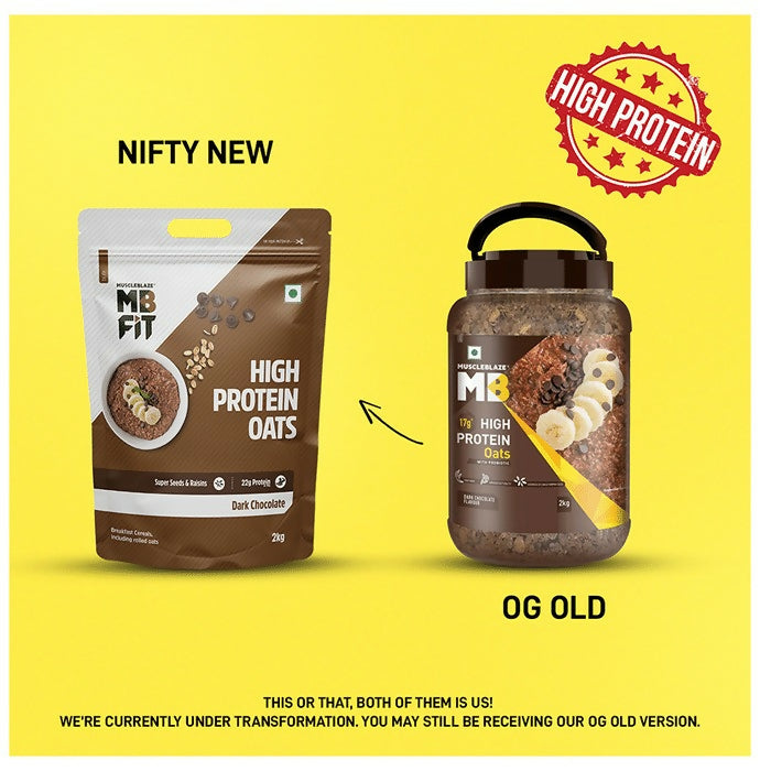 MuscleBlaze MB Fit 22g High Protein Oats - Dark Chocolate - Swadesiicart