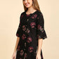 Anubhutee Black & Golden Printed Straight Kurti | Swadesiicart