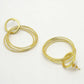 NVR Women Golden Linked Round Circle Attached Drop Earrings - Swadesiicart
