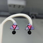 Terracotta Triangle Ear Studs With Drops