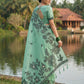 Shree Shyam Fashion Rama Green Linen Cotton Saree