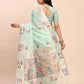 Anaita Sky Blue Linen Woven Work Saree With Blouse