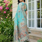 Anaita Sky Blue Linen Woven Work Saree With Blouse