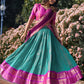 Lorenvalley Skyblue Kanchipuram Zari Weaving Work Lehenga Choli with Dupatta | Swadesiicart