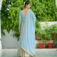 Lorenvalley Fashion Skyblue Faux Georgette with Embroidered work Anarkali Gown with Dupatta - Swadesiicart