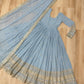 Lorenvalley Fashion Skyblue Faux Georgette with Embroidered work Anarkali Gown with Dupatta - Swadesiicart