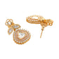 Kundan and Diamond with Pink Stones Dangler Earrings (Gold) - Ruby Raang - Swadesiicart