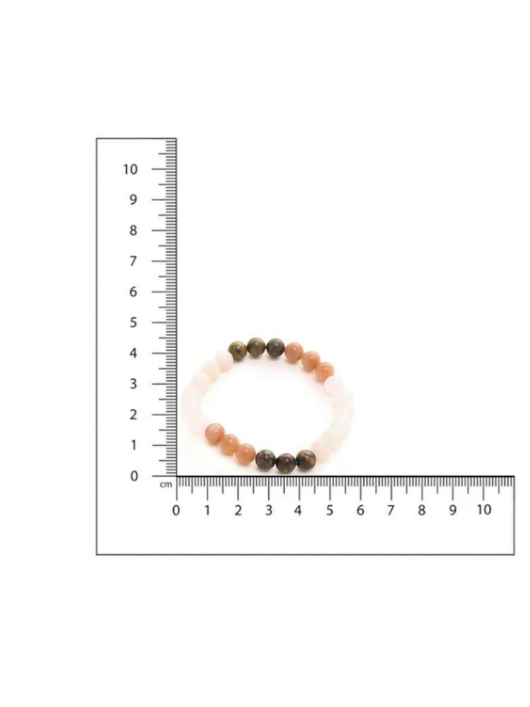 Red Carnelian, Amathyst Pyrite Metal Multicoloured Brown, Black and White Beads bracelet - Ruby Raang | Swadesiicart