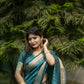Vishnu Weaves Women's Rama Raw Silk Saree with Blouse - Swadesiicart