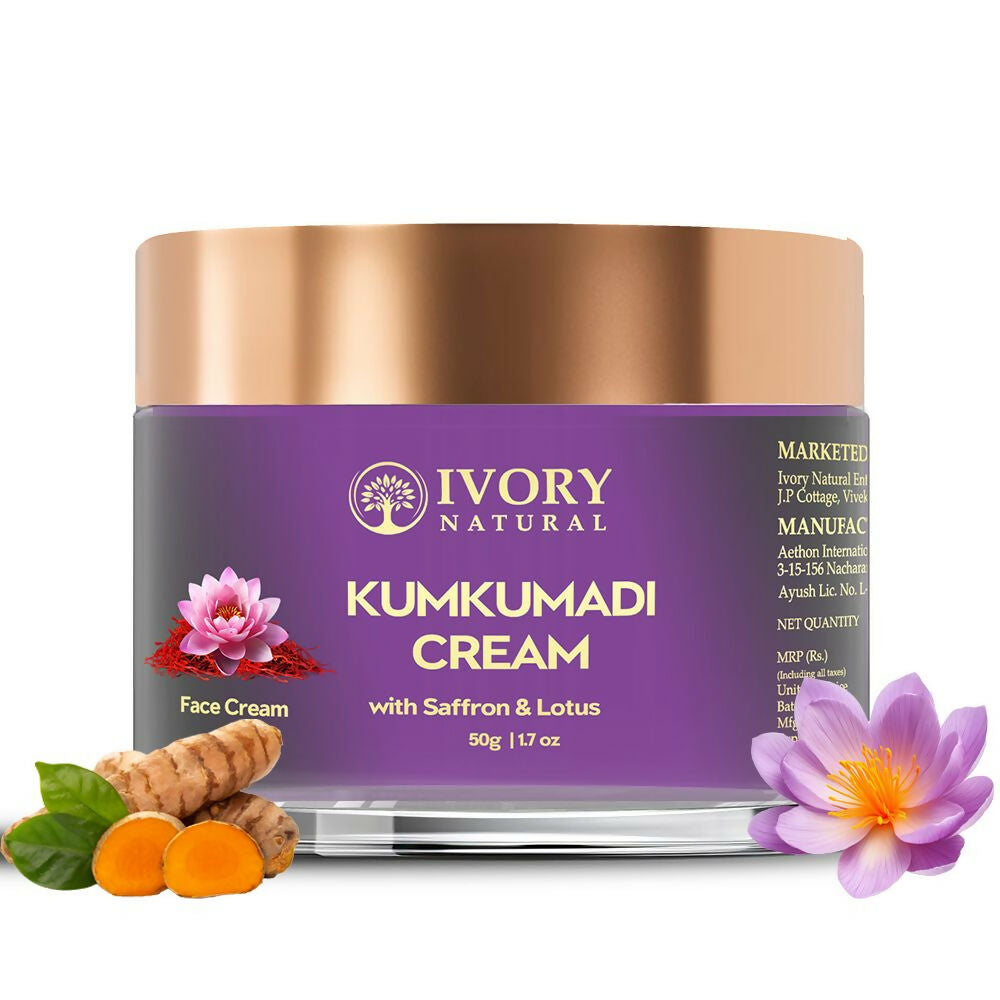 Ivory Natural Kumkumadi Night Cream For Skin For Skin Tone & Texture, Reduce Blemishes & Dark Spots | Swadesiicart