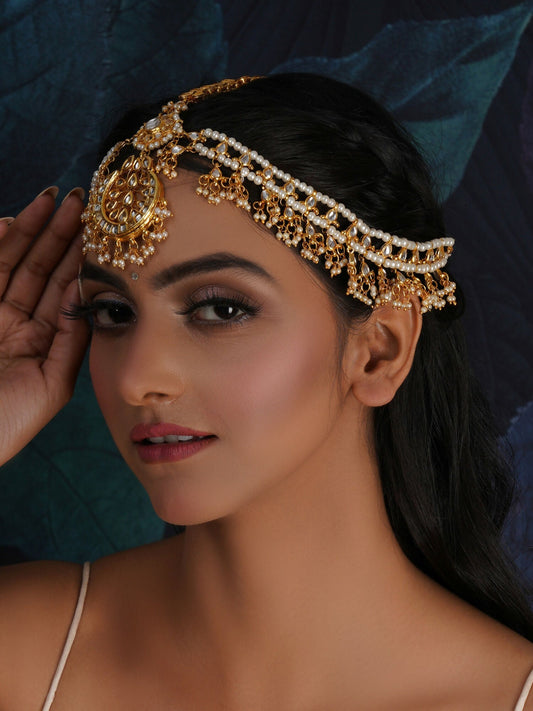 Kundan Layered Matha Patti (Gold) - Ruby Raang | Swadesiicart